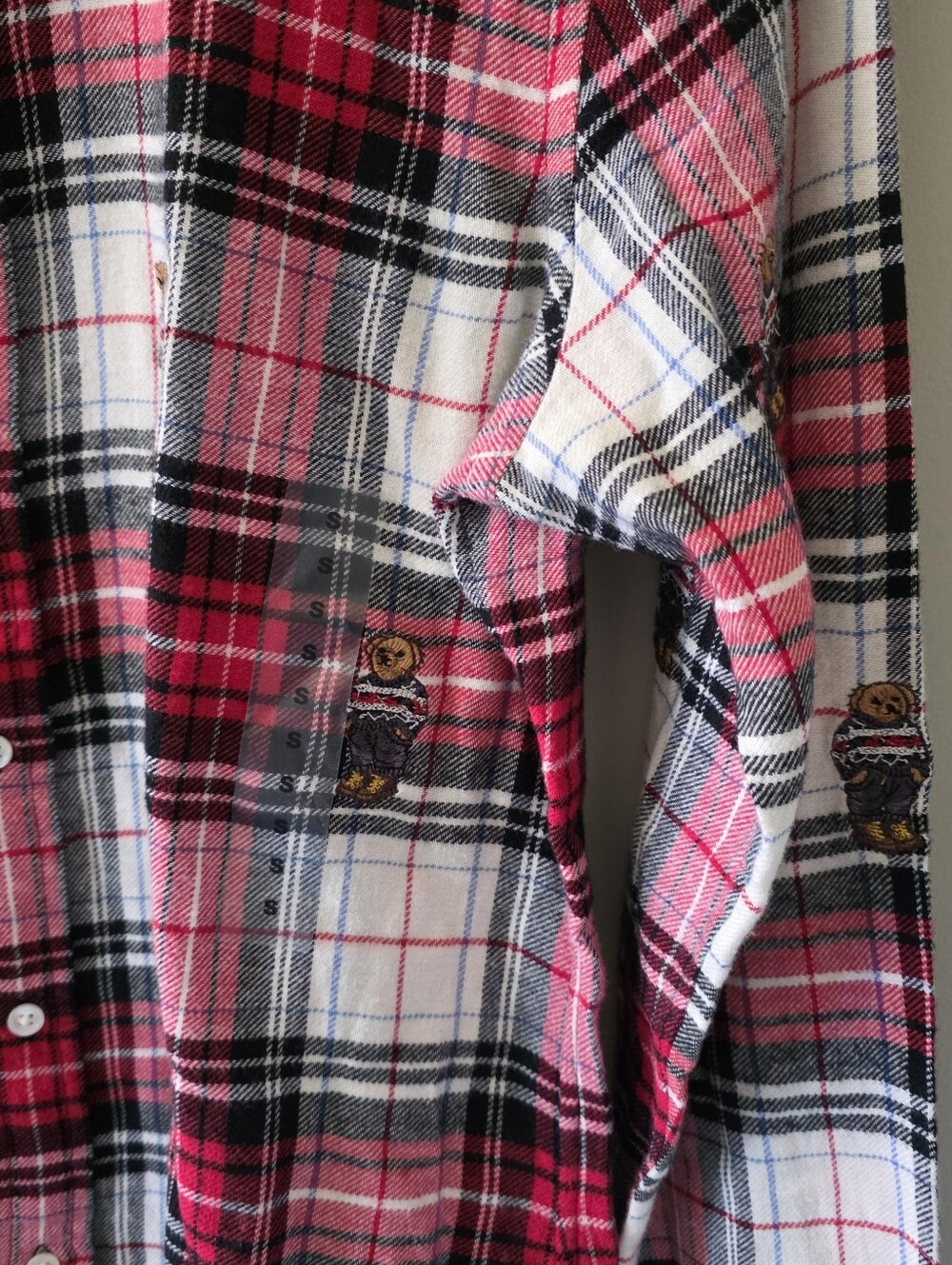NWT Polo Ralph Lauren S Old Money Coastal Embroidered Bear Plaid Flannel Shirt - Picture 9 of 16